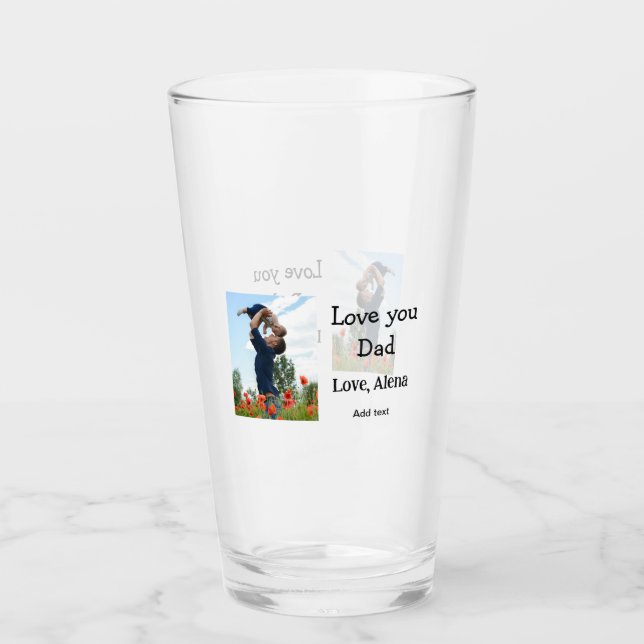 Copo De Pint Eu te amo pai dia de os pais elegante adicionar te (Frente)