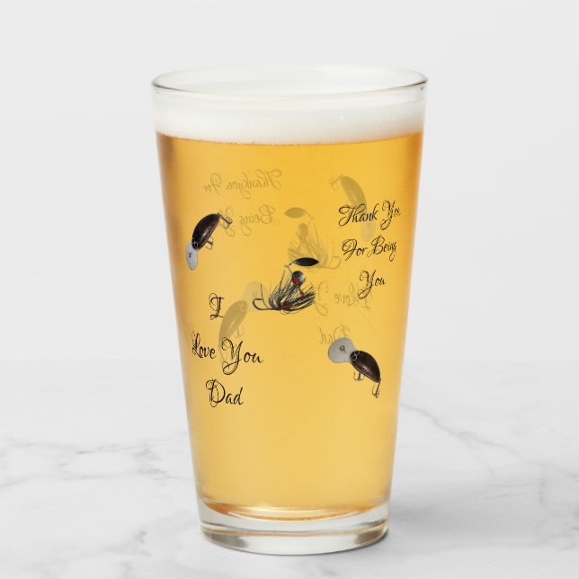 Copo De Pint Eu Te Amo Pai, Pesos De Pesca. (Frente (Preenchido))