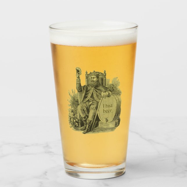 Copo De Pint Eu tenho cerveja, moda velha e arte (Frente (Preenchido))
