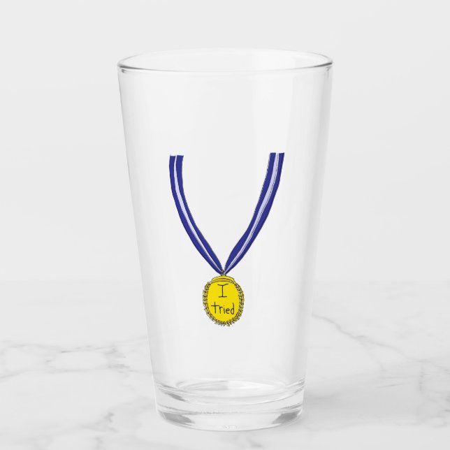 Copo De Pint Eu Tentei Medalha (Frente)