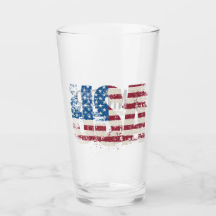 Copo De Pint EUA lutam design de texto com bandeira