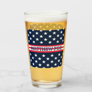 Copo De Pint EUA Stars Stripes Script Monograma Dazzling