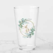 Eucalipto e ouro casamento personalizado 