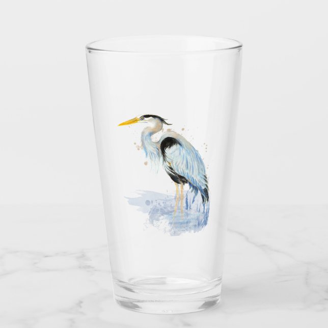 Copo De Pint Excelente Blue Heron Bird Nature Art (Frente)