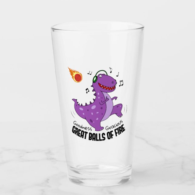 Copo De Pint Excelentes De Um Meteoro De Dinossauro De Fogo (Frente)