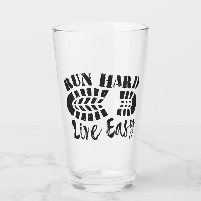 Copo De Pint Executar Duro, Viver Fácil (Frente)