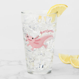 Copo De Pint Exolotl branco rosa feliz