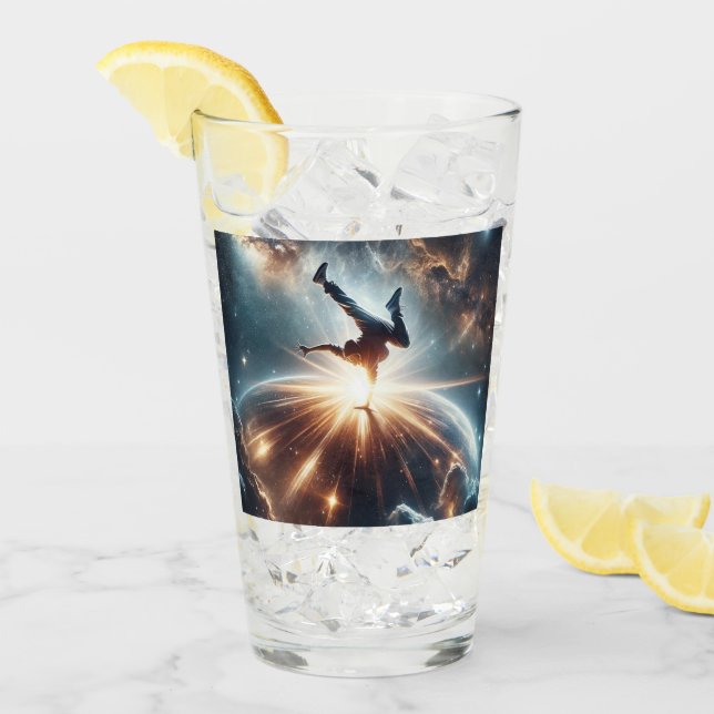 Copo De Pint Explosão Galáctica de Breakdance em Espaços Profun (Gelo frontal)