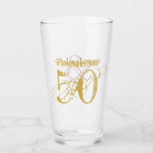 Copo De Pint Fabuloso e 50 Noivado Dourado Elegante Confetti Ro