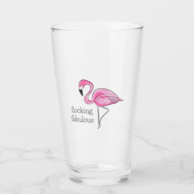 Copo De Pint Fabuloso Flamingo, Rosa, Flamingo (Frente)