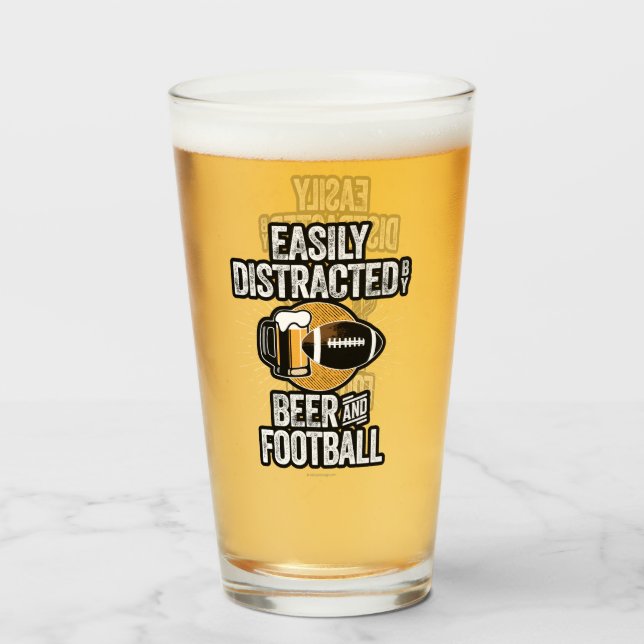 Copo De Pint Fácil distração de cerveja e futebol (Frente (Preenchido))