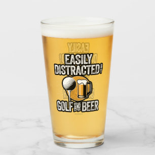 Copo De Pint Facilmente distraído por Golfe e Cerveja