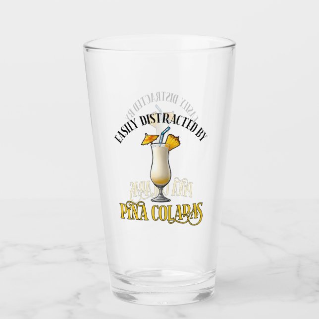 Copo De Pint Facilmente Distraído Por Pina Coladas (Frente)