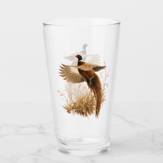 Copo De Pint Faisão em Voo Dourado (Frente)