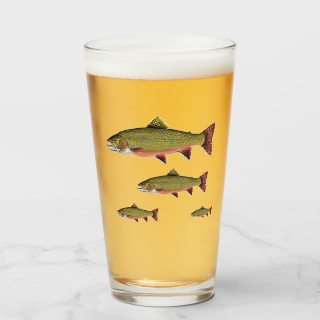 Copo De Pint Família Brook Trout Pub Glass (Frente (Preenchido))
