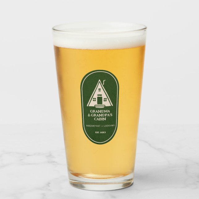 Copo De Pint Família Personalizada Uma Cabina de Quadro A (Frente (Preenchido))