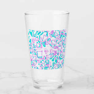 Copo De Pint fantasia louca mapeia branco e aqua