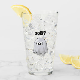Copo De Pint Fantasma Confuso Diz "Oob?" Desenho Animado Divert