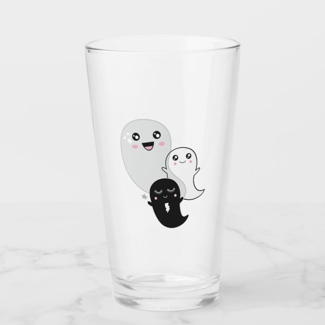 Copo De Pint fantasmas fofos halloween kawaii (Frente)