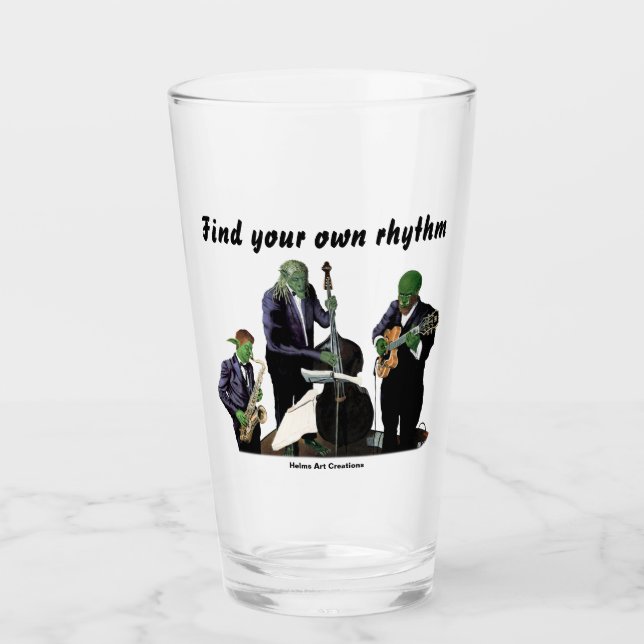 Copo De Pint Fantasy Jazz Musicians Music Art Bebendo Glass (Frente)