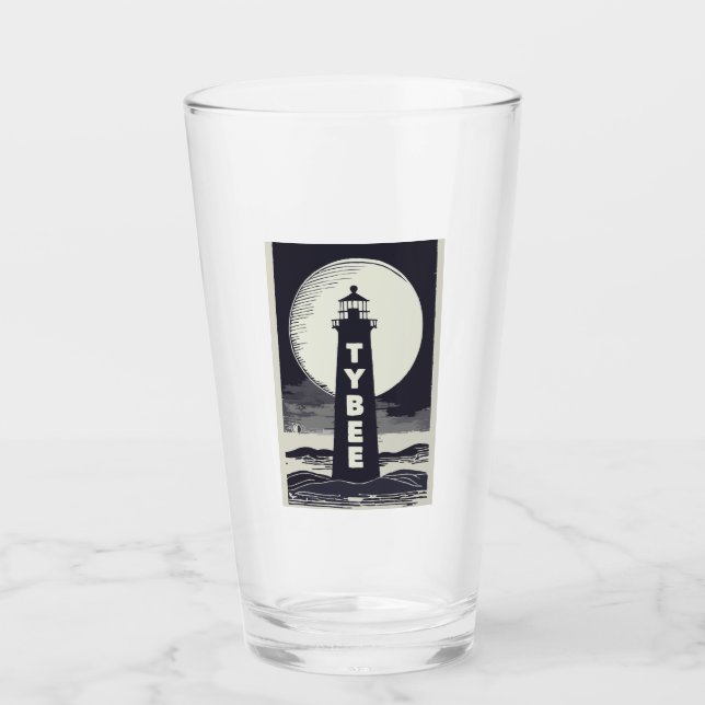 Copo De Pint Farol da Ilha Tybee Geórgia Lua (Frente)