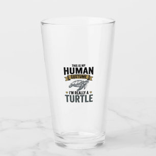 Copo De Pint Fato de Tartaruga Engraçado Design de Gravura Vint