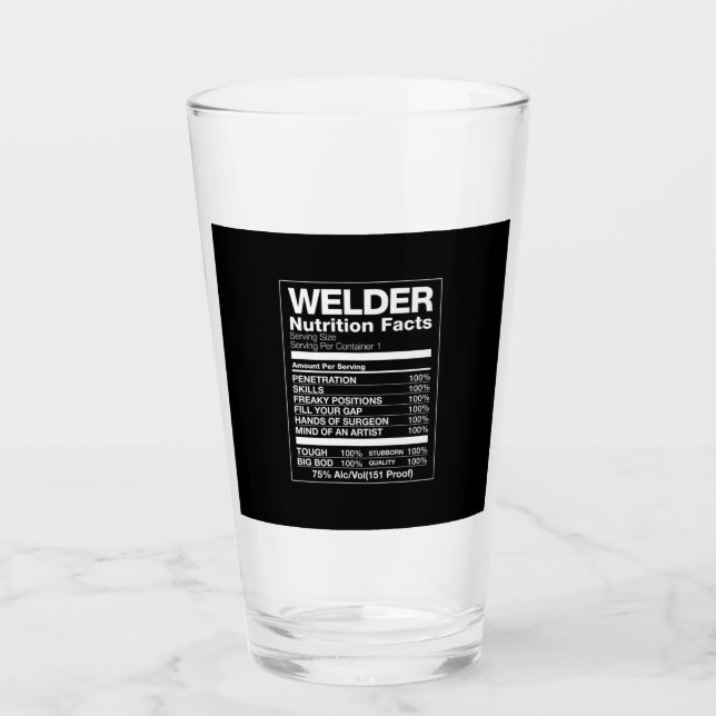 Copo De Pint Fatos de nutrição do soldador (Frente)