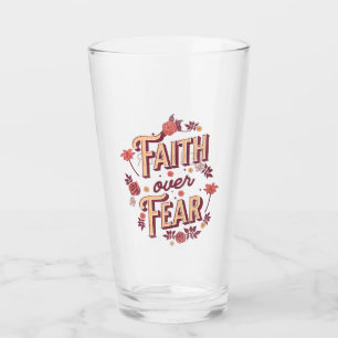 Copo De Pint Fé sobre design de texto do Medo