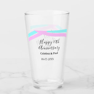 Copo De Pint Feliz 10º aniversário simples nome de casamento mi