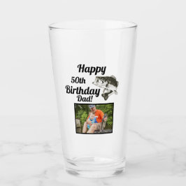 Copo De Pint Feliz 50.º Aniversário Pesca Foto de Peixe de Bass