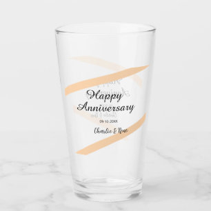 Copo De Pint Feliz aniversário de casamento linhas laranja past