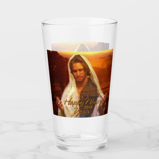 Copo De Pint Feliz ano novo Jesus 2019 (Frente)