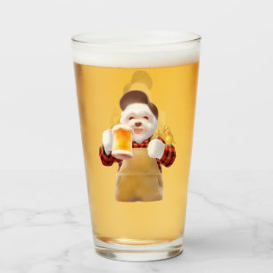 Copo De Pint Feliz Cão Bebendo Cerveja