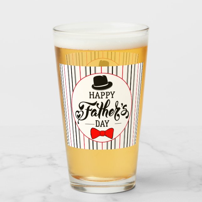 Copo De Pint Feliz Chapéu De Dia de os pais E Gravata (Frente (Preenchido))