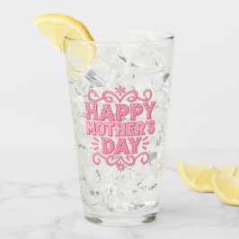 Copo De Pint Feliz Dia das Mães Rosa Vintage