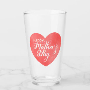 Copo De Pint Feliz dia de as mães no coração cor-de-rosa, coraç