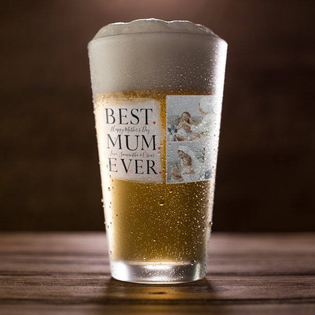 Copo De Pint Feliz dia de as mães Rosa de Colagem Moderna (Criador carregado)