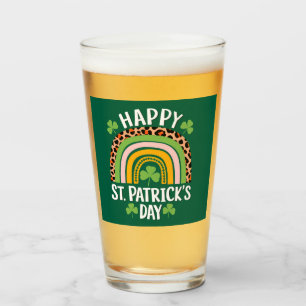Copo De Pint Feliz Dia de São Patrício Arco-íris Trevo 