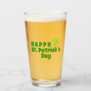 Copo De Pint Feliz dia de São Patrício Verde do Trevo