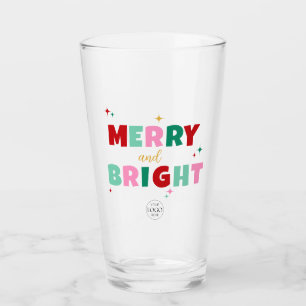 Copo De Pint Feliz do logotipo comercial e fonte colorida brilh