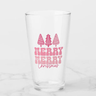 Copo De Pint Feliz Feliz Natal - Design de Férias Rosa