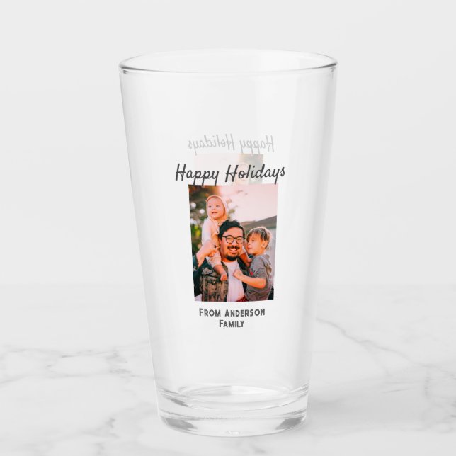 Copo De Pint Feliz feriado foto do amor moderno, família simple (Frente)