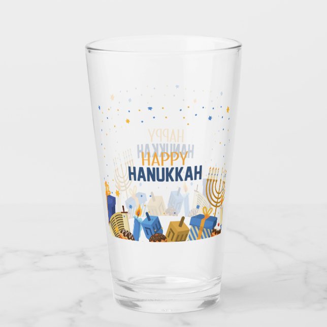 Copo De Pint Feliz Hanukkah entrando (Frente)