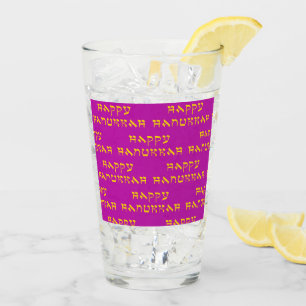 Copo De Pint Feliz Hanukkah Saudação Dourada