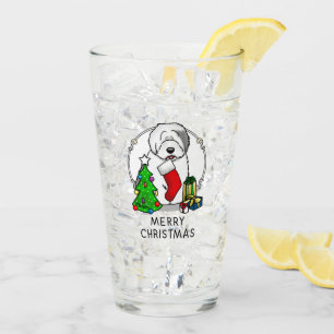 Copo De Pint Feliz Natal Árvore 2 Antiga Cinza de Ovino Inglês
