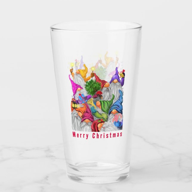 Copo De Pint Feliz Natal dos Gnomos (Frente)