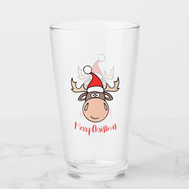 Copo De Pint Feliz Natal Moose (Frente)