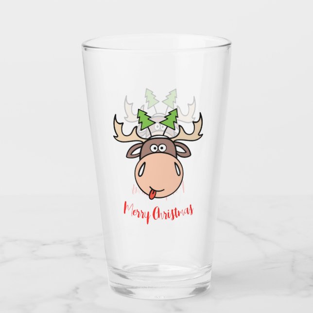 Copo De Pint Feliz Natal Mose Glass (Frente)