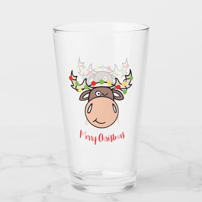Copo De Pint Feliz Natal Mose Glass (Frente)