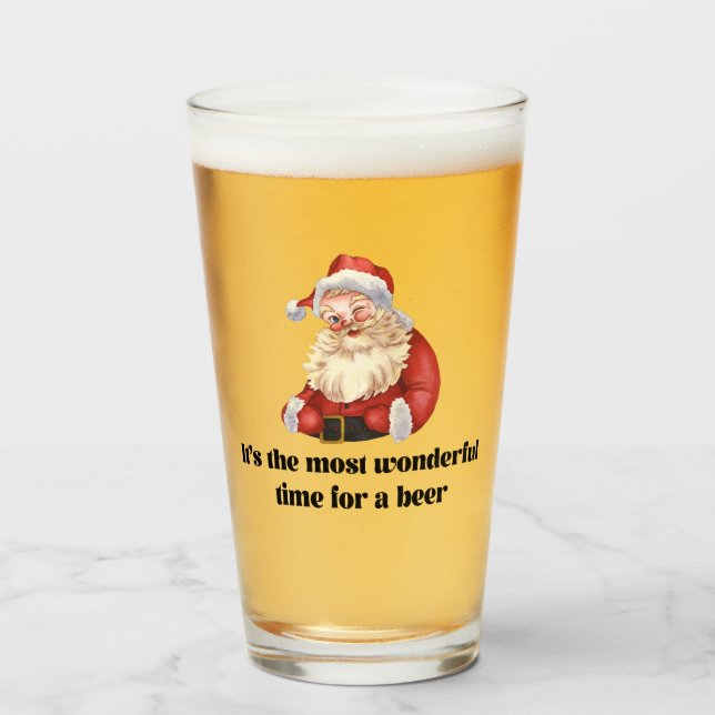 Copo De Pint Feliz Natal para uma Cerveja (Frente (Preenchido))